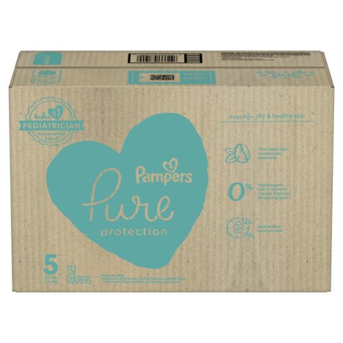 Pampers Pure Protection Natural Diapers, Size 5, 132 Ct