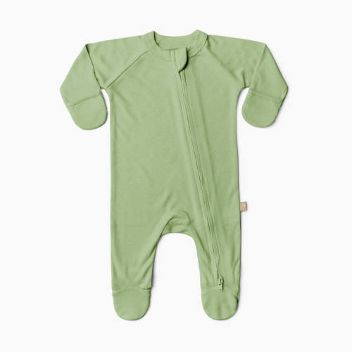 Goumi Kids x Babylist Bamboo & Organic Cotton Footie - Fern, 0-3 M