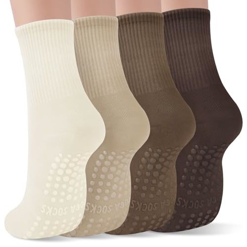YSense Pilates Grip Socks for Women Non Slip, Yoga Barre Grippy Socks for Pilates, Dance, Ballet, Barre, Hospital