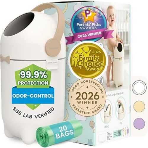 iTouchless Odor-Locking Diaper Pail | 2026 Award-Winning | Ag+ Silver Ion
