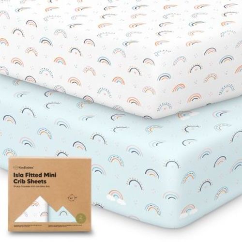 KeaBabies 2-Pack Isla Mini Crib Sheets, Pack and Play Sheets Fitted, Pack N Play Sheets, Fitted Crib Sheet (Cameo)