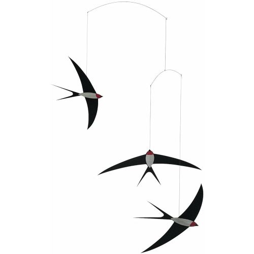 3 Swallow Hanging Mobile - 20 Inches - Premium-Grade Cardstock - Handmade in Denmark by Flensted