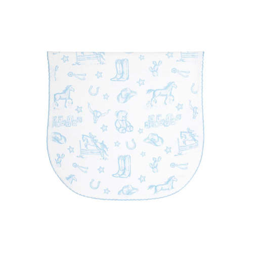 Blue Lone Star Toile Burp Cloth