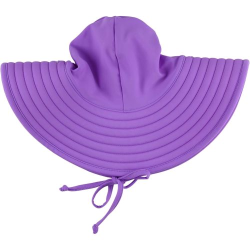 RuffleButts® Baby/Toddler Girls UPF 50+ Sun Protective Wide Brim Swimwear Sun Hat