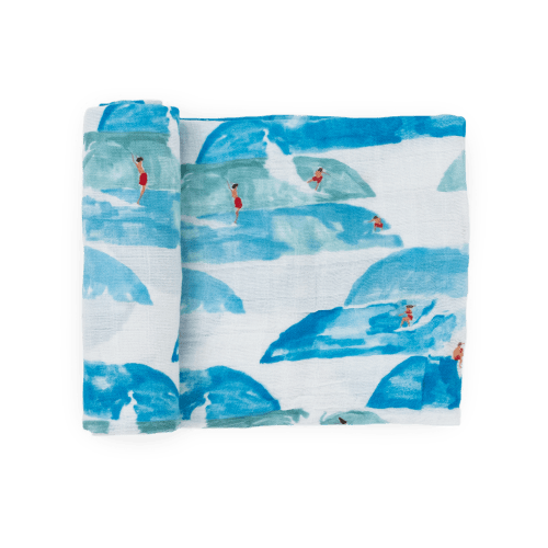 Cotton Muslin Swaddle Blanket - Surf