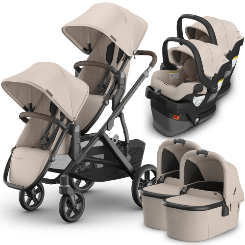 UPPAbaby Vista V3 Double Stroller for TWINS + 2 Bassinets + 2 Mesa/Ari