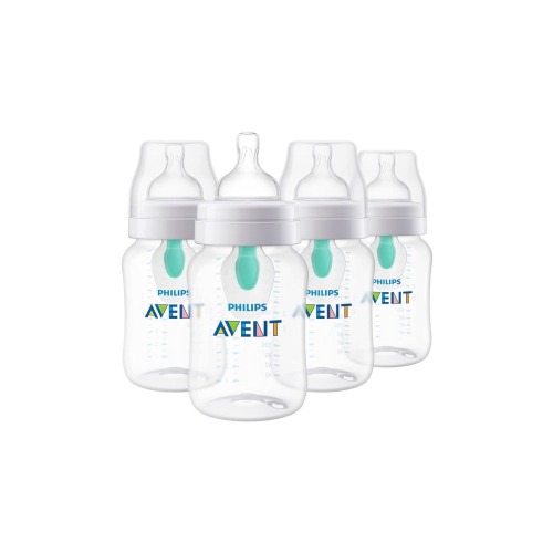 Anti-colic Baby Bottle With AirFree Vent, 9oz, 4pk, Clear