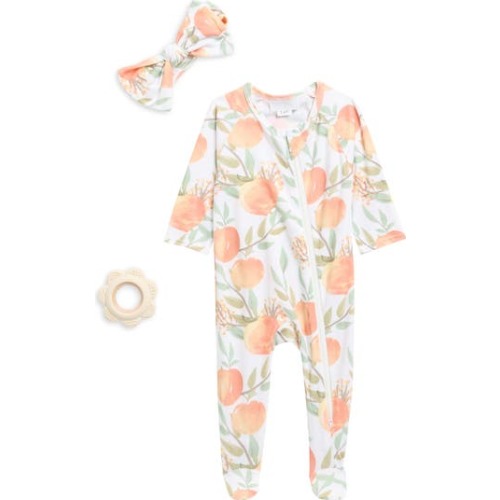 Just Peachy Footie, Headband & Teething Ring Set