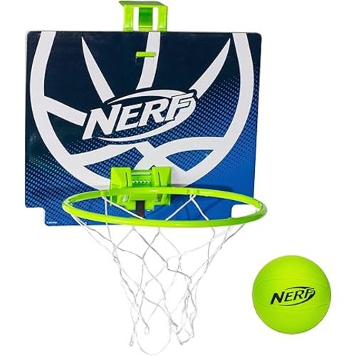 Nerf Nerfoop - The Classic Mini Foam Basketball and Hoop - Hooks On Doors - Indoor and Outdoor Play - A Favorite Since 1972