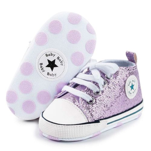 Unisex Baby Girls Boys Canvas High-top Shoes, Newborn Infant Anti-Slip Soft Sole Frist Walking Breathable Sneakers