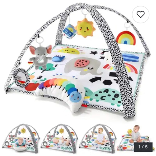 The Peanutshell Montessori Elephant 7-in-1 Activity Play Gym & Play Mat for Baby - Multi-Color