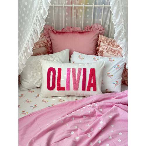 Personalized Pillow Cover, Punch Needle, 100% Cotton