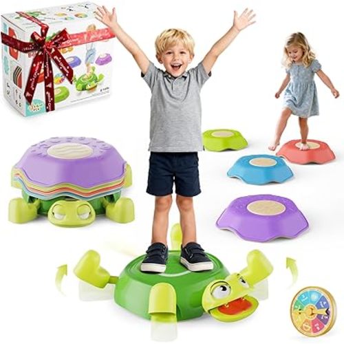 Stepping Stones for Kids & Toddlers 3-5, 6Pcs Non-Slip Sensory Toys & Obstacle Course for Indoor Outdoor Play, Develops Motor Skills, Balance & Coordination, Ideal Christmas & Birthday Gifts