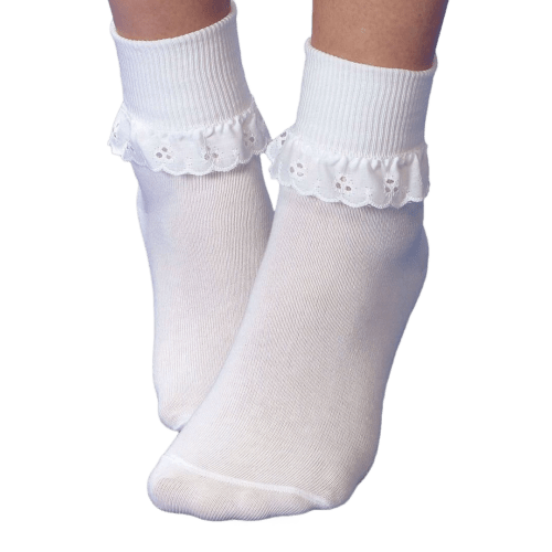Jefferies Socks Eyelet Lace Socks 1 Pair - White - Bibs and Kids Boutique