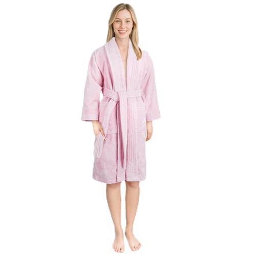 American Soft Linen Women’s 100% Cotton Terry Bathrobe – Soft, Absorbent, Quick Dry Turkish Robes for Women Quality Housecoat
