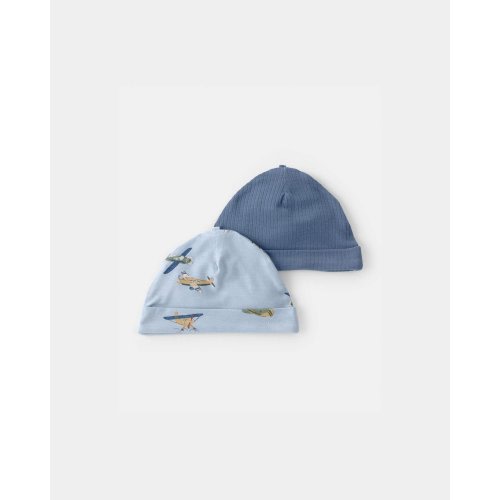Baby Boy 2-Pack Plane PurelySoft Caps - Blue | Carter's
