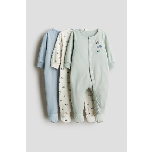3-PACK COTTON PAJAMA JUMPSUITS