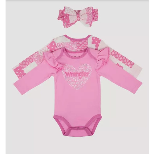 Wrangler Baby Girl Bodysuits & Bow Set