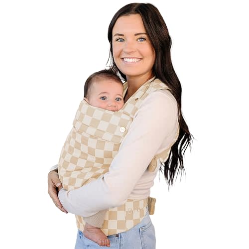 Ergonomic Hip-Healthy Baby Carrier, Front and Back Carry, 7-35 lbs, Almond | Essential Baby Carrier Ergonomic soft-structured carrier supports hips 7-35 lbs, breathable, lightweight, front & back carry
