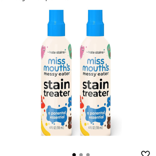 Miss Mouth's Messy Eater Stain Treater Spray - 4oz 2 Pack Stain Remover - Newborn & Baby Essentials - No Dry Cleaning Food, Grease, Coffee Off Laundry, Underwear, Fabric