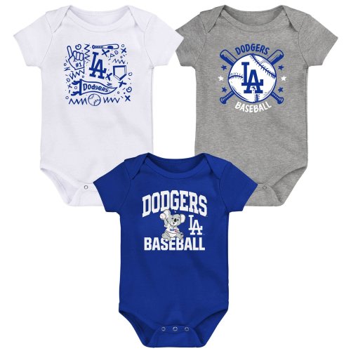 Los Angeles Dodgers Batter Up 3-Pack Bodysuit Set
