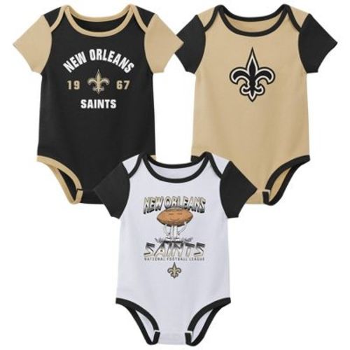 NFL New Orleans Saints White Newest Fan 3pk Bodysuit - 0-3M