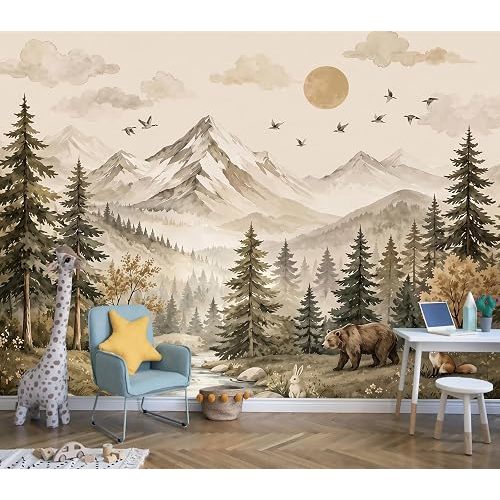 Toolhom Oil Paintings of Animals and Forests Peel and Stick Wallpaper