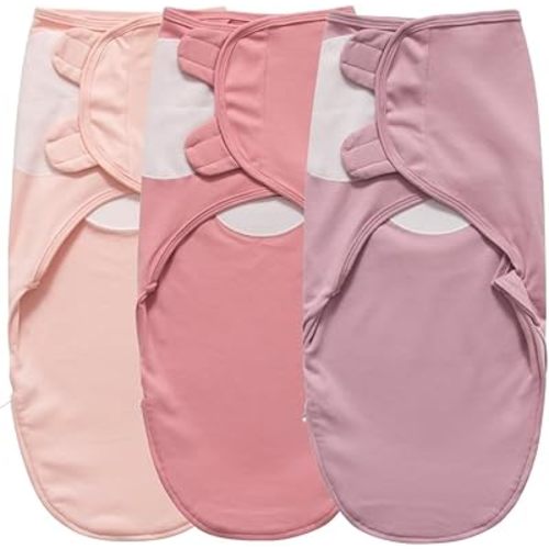 Little Tots Swaddle Blanket for Baby Girl Boy Easy Change Infant Wrap 2 or 3 Pack Adjustable Sleep Sack for Newborn Babies 0-3 Month (Star and Rabbit)