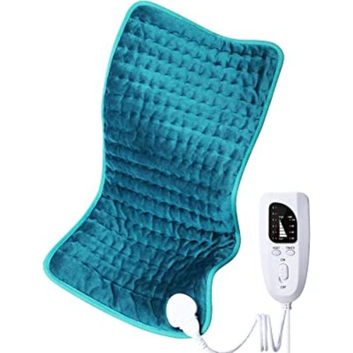 Electric Heating pad for Back/Shoulder/Neck/Knee/Leg Pain Relief, 6 Fast Heating Settings, Auto-Off, Machine Washable, Moist Dry Heat Options, Extra Large 12"x24"