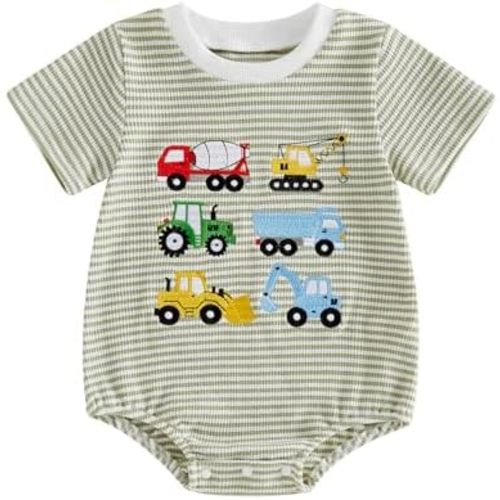 Newborn Baby Girl Boy Western Clothes Waffle Cow Summer Romper Short Sleeve Bodysuit Cowboy Country Clothes