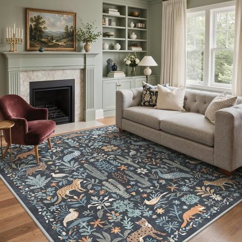 6X9 Washable Area Rug for Living Room, Animal Non Slip