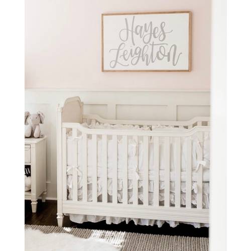 Nursery Name Sign, Over the Crib Decor, Framed Nursery Wall Art, Neutral Nursery Name Art