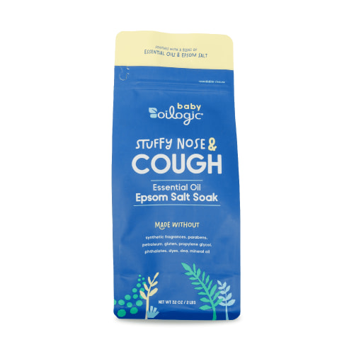 Oilogic Baby Epsom Salt Soak with Essential Oils for Stuffy Nose Cough 2 lbs