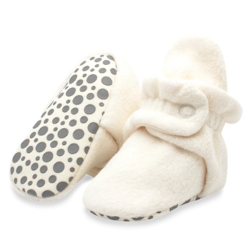 Zutano Cozie Fleece Stay-On Baby Bootie Slipper - Cream