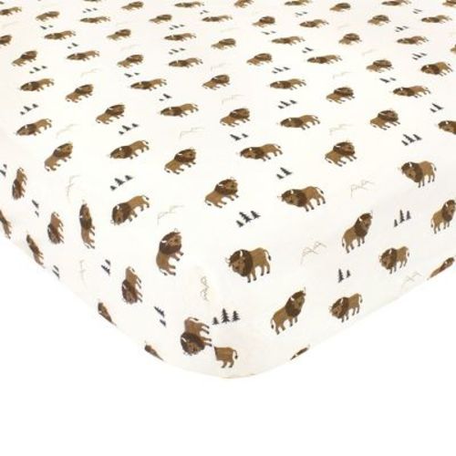 Hudson Baby Infant Boy Cotton Fitted Crib Sheet, Wild Buffalo, One Size