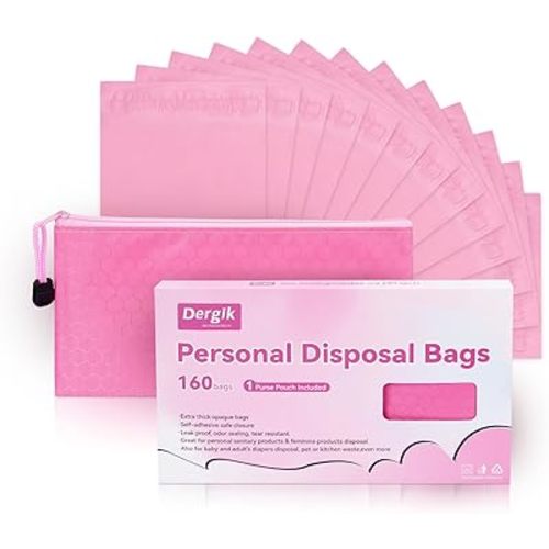 Sanitary Napkin Individual Disposal Bags, 160 Pcs Opaque Personal Care Bags