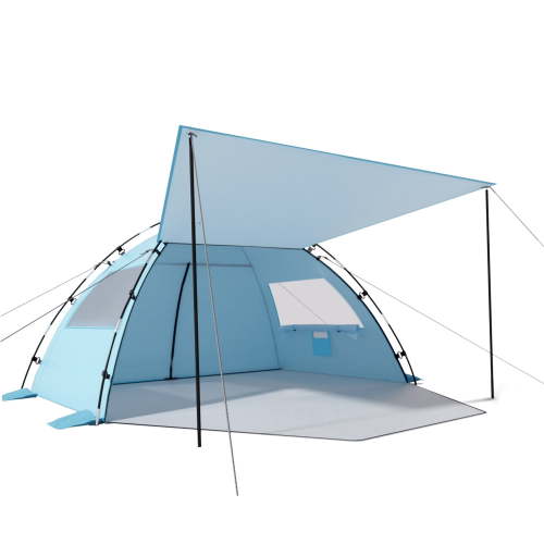 Aship Beach Tent, Spacious 4-5 Person Sun Shelter with Canopy, 360° Air Circulation UPF 50+ UV Protection Waterproof Portable Lightweight Tent for Beach