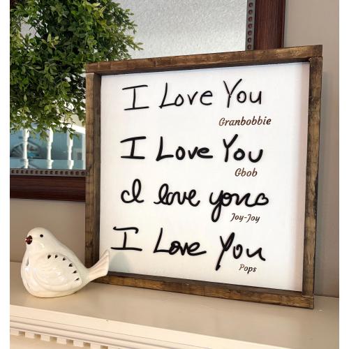 Custom Handwriting Sign: Laser Cut 3D Wood Keepsake