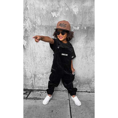 Overalls in Black Corduroy