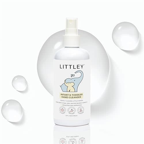 Littley Infant & Toddler Hand Cleanser with Hypochlorous Acid, Gently Cleans Dirt & Germs, Non-Toxic & Alcohol-Free, Safe for Sensitive Skin, 8oz Spray Bottle