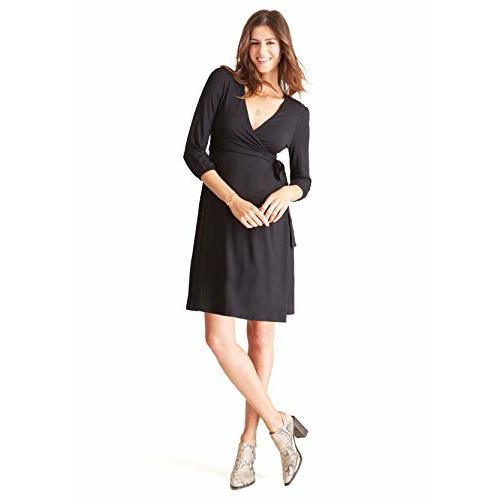 Ingrid & Isabel Women's Maternity 3/4 Sleeve Wrap Dress