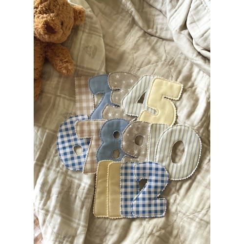 Baby Monthly Milestone Number Props Set 1-12 Fabric Scallop Numbers