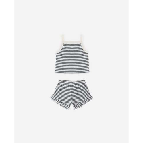 Evie Tank + Shortie Set Ocean Stripe