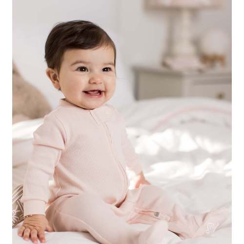 Solid Rib Organic Cotton Sleep & Play - Ranunculus – 0-3 months