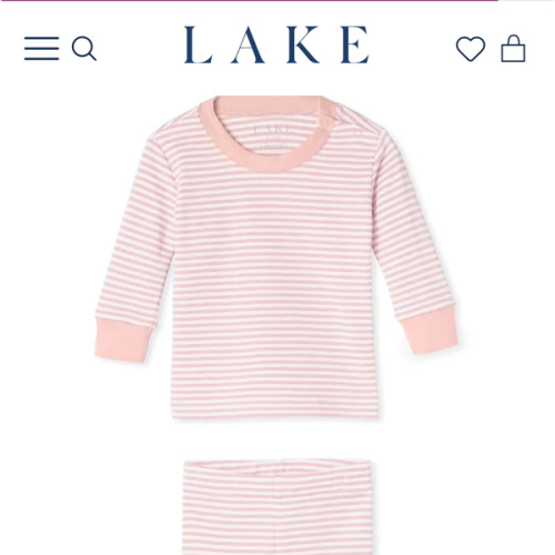 LAKE | Baby | Pima Cotton Pajamas | English Rose Stripe Baby Long-Long Set