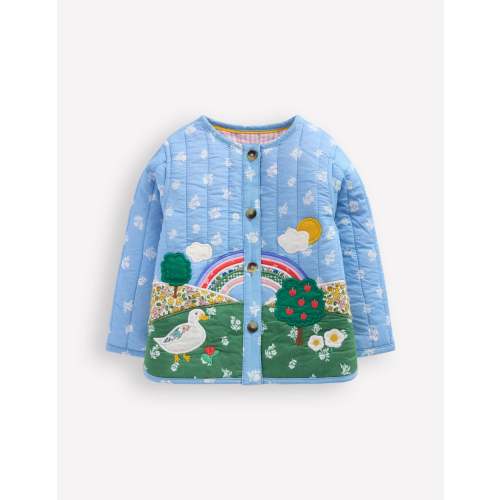 Appliqué Quilted Jacket-Multi Patchwork