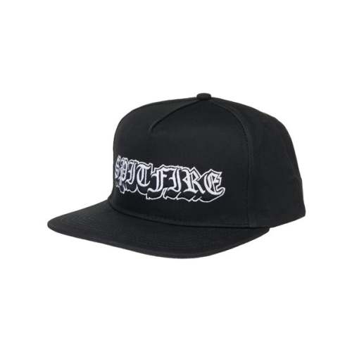 Spitfire Old E Drop Snapback Hat Black/White | Skate Warehouse