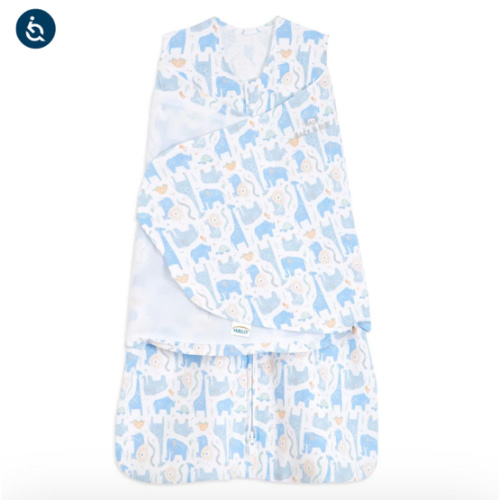 Blue Safari Animals 100% Cotton Baby Swaddle | HALO