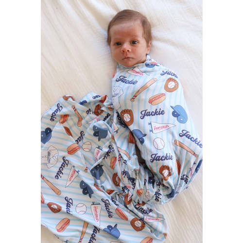 Ballpark Bros Personalized Swaddle Blanket