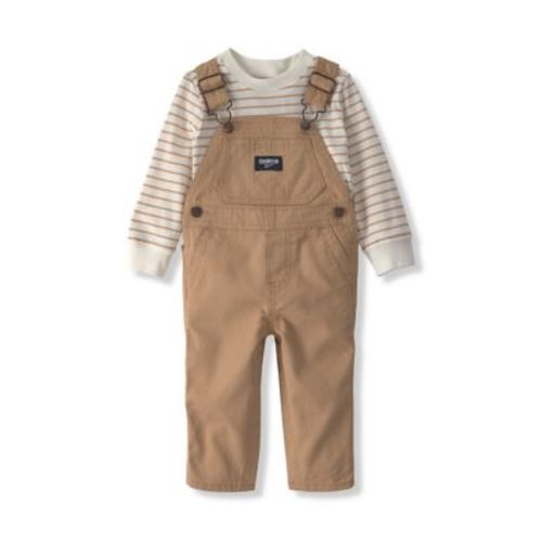 Baby Boys Striped Shirt and Overalls Set